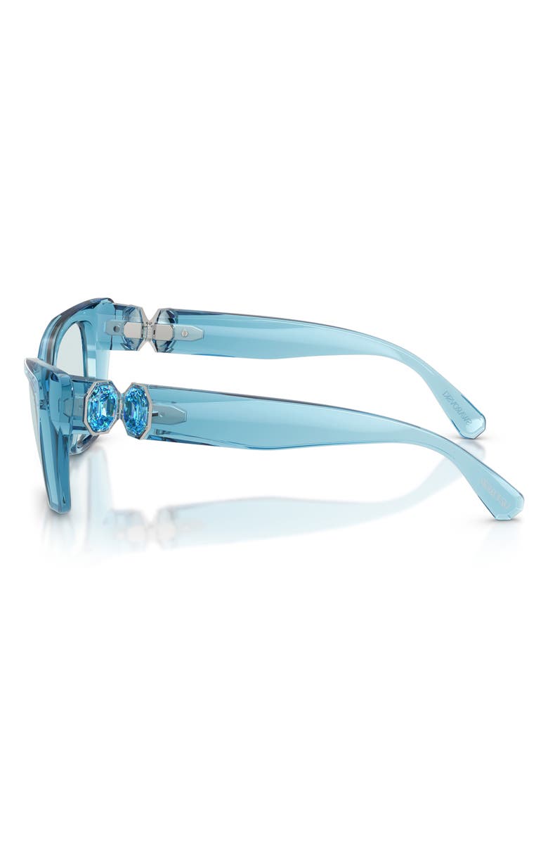 Swarovski 54mm Cat Eye Sunglasses, Alternate, color, Transparent Blue / Photo Azure