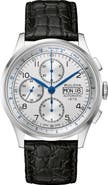BULOVA Joseph Bulova Leather Strap Chronograph Watch, 42mm