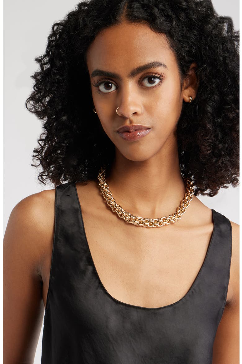 Interlocking Link Collar Necklace, Alternate, color, GOLD