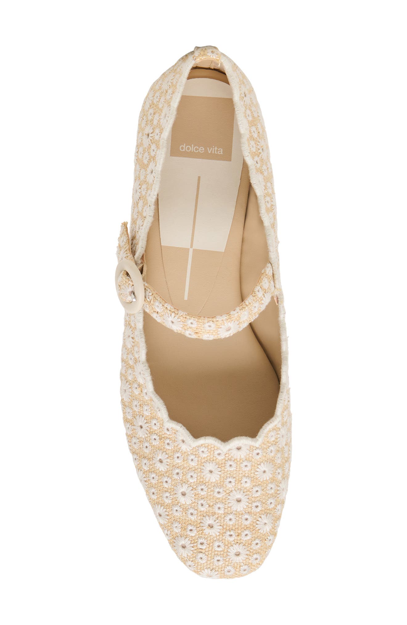 Dolce Vita Alexie Laser Cut Mary Jane Flat, Alternate, color, Light Natural Raffia