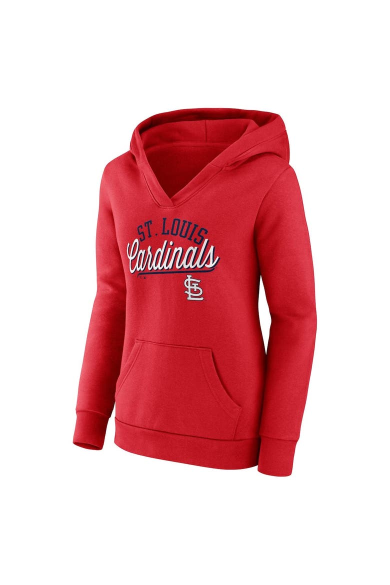 Women's Fanatics Branded Red St. Louis Cardinals Simplicity Crossover V-Neck Pullover Hoodie, Alternate, color, Red