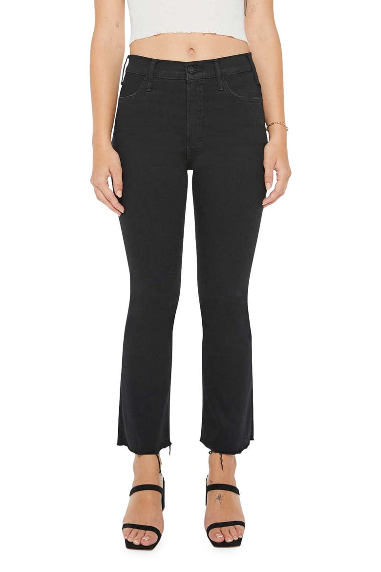 Lil' Hustler High Waist Frayed Hem Ankle Bootcut Jeans, Main, color, NOT GUILTY