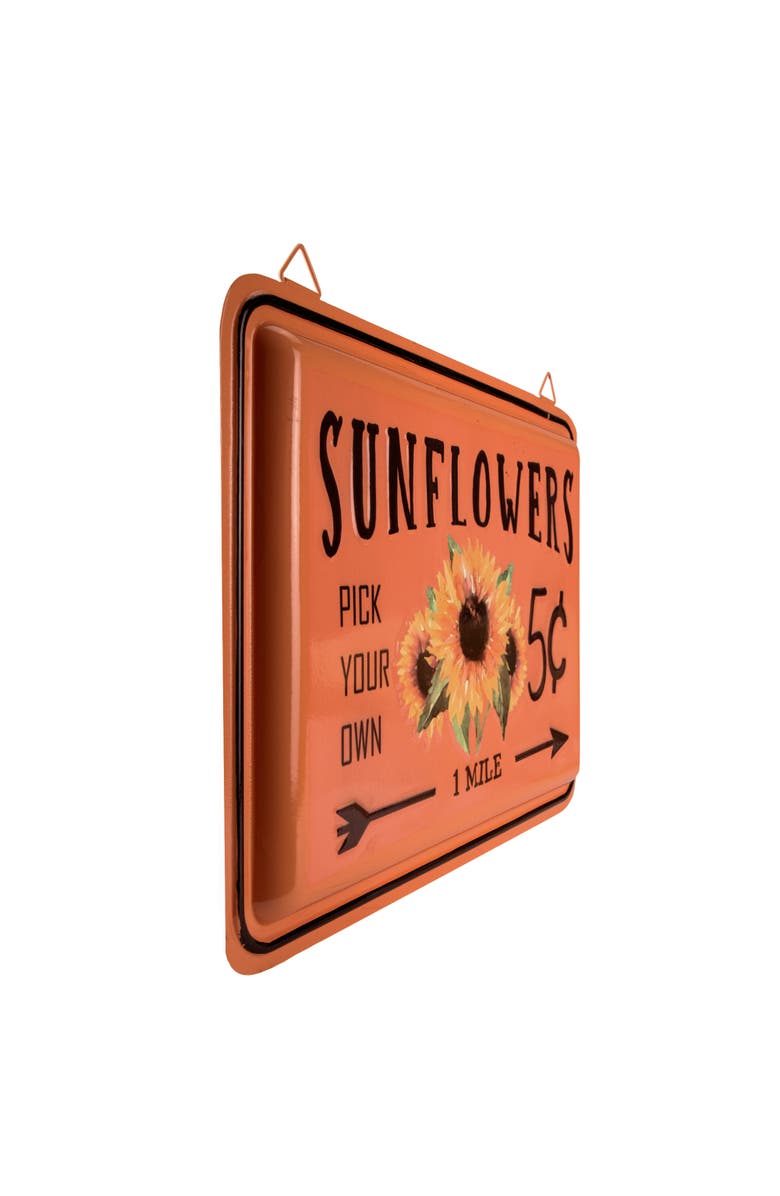 Northlight 15" Burnt Orange Sunflowers Metal Fall Wall Plaque, Alternate, color, 