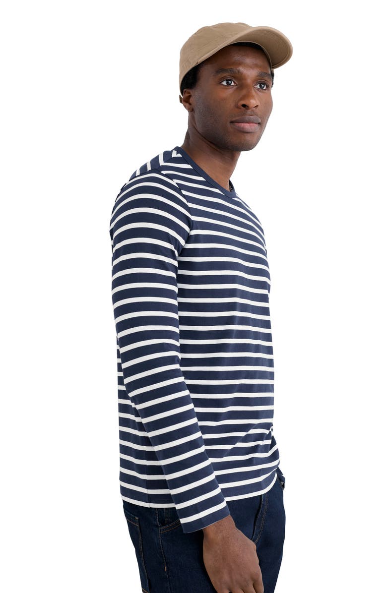 Seasalt Cornwall Sailor Stripe Long Sleeve T-Shirt, Alternate, color, Breton Maritime Chalk