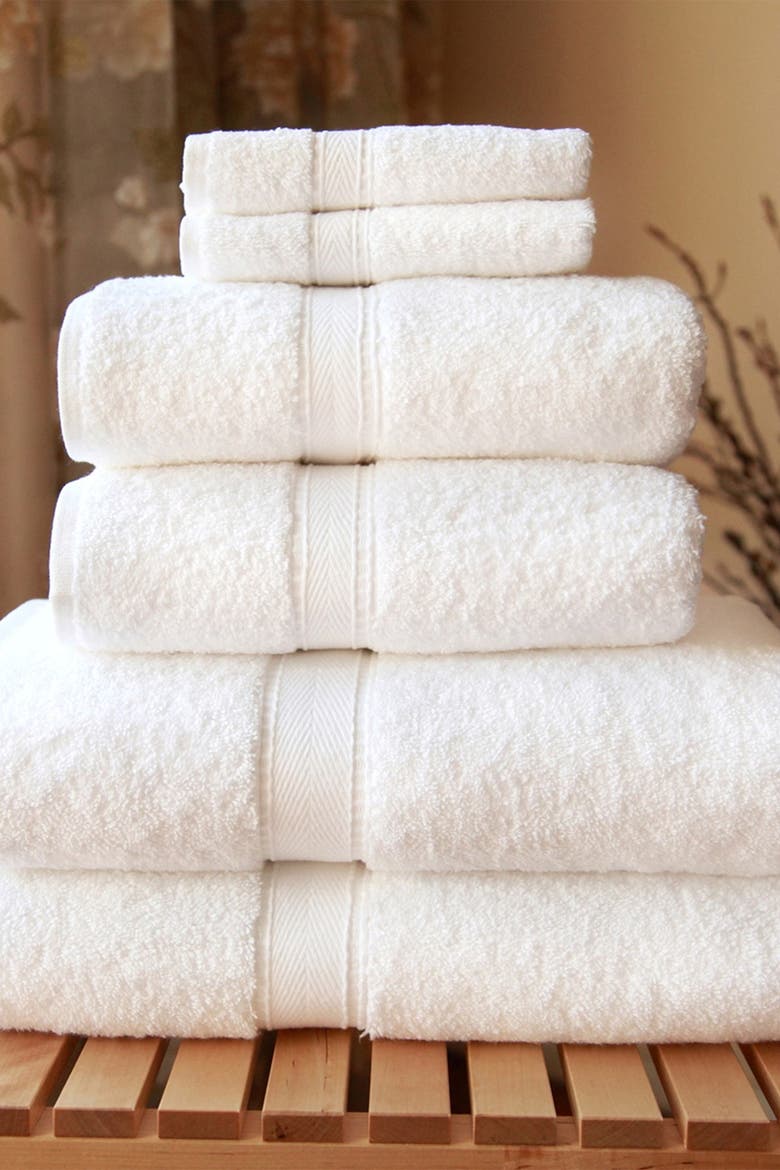 Sinemis Terry 6-Piece Towel Set - White, Alternate, color, WHITE