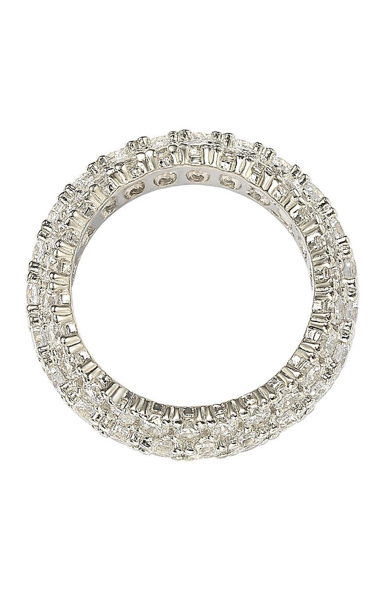 SUZY LEVIAN Sterling Silver White CZ 3 Row Eternity Band, Alternate, color, White