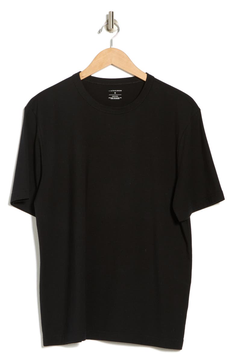 14th & Union Cotton & Modal Blend T-Shirt, Alternate, color, Black