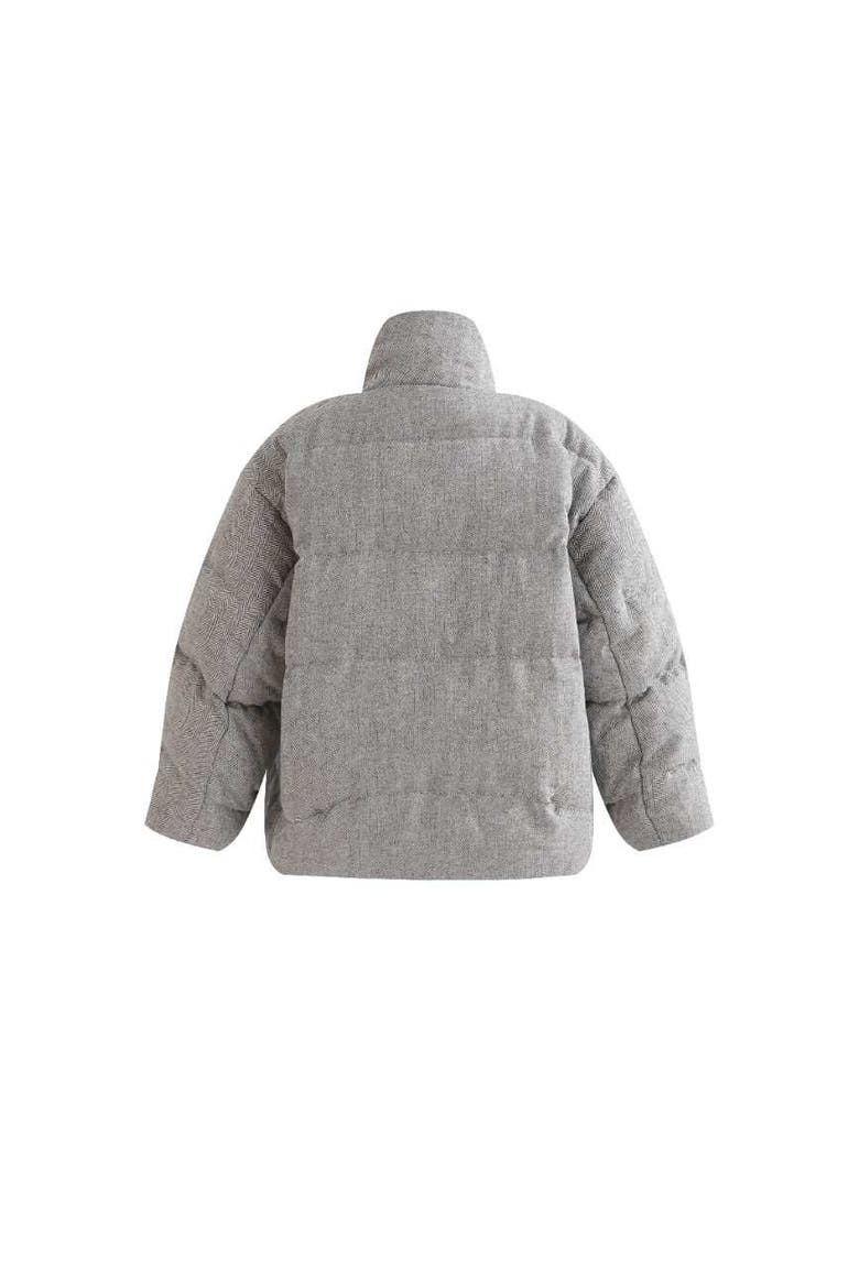 Puffer Jacket with High Collar, Alternate, color, Grey