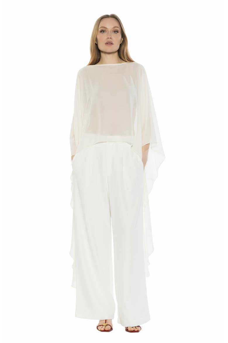 Junia Cover-Up High-Low Chiffon Top, Alternate, color, IVORY