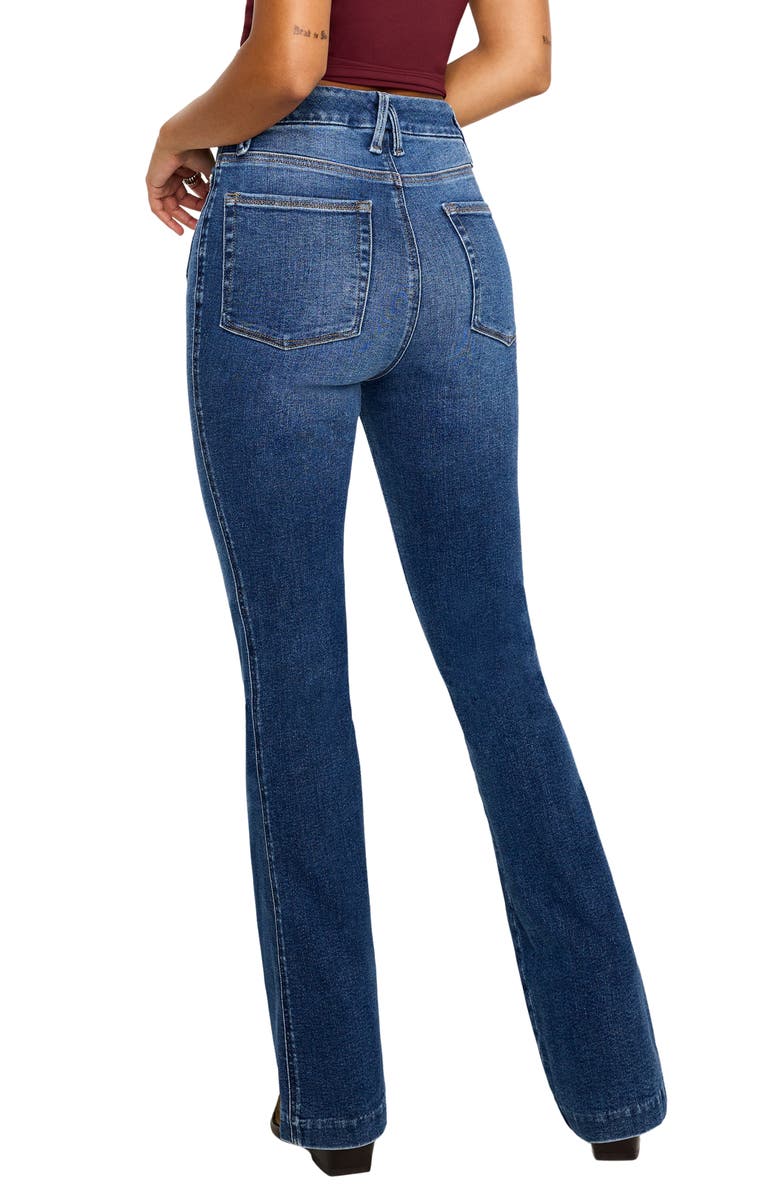 Good American Good Curve Patch Pocket Bootcut Jeans, Alternate, color,