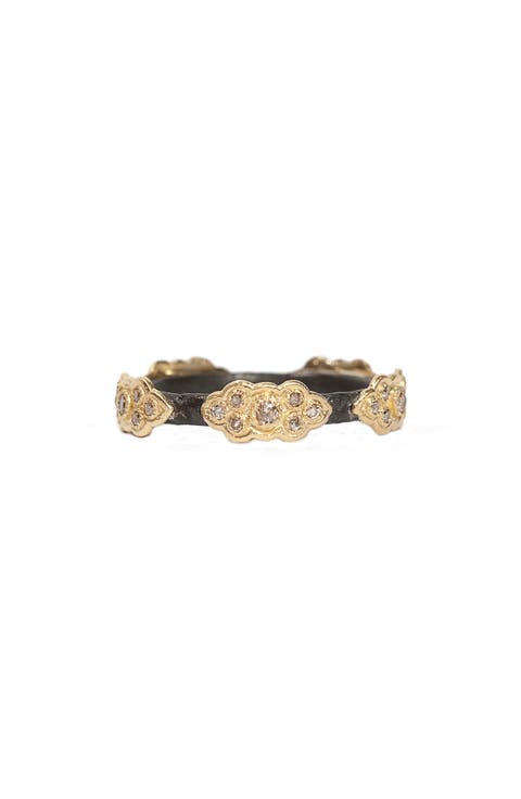 Old World Sculpted Scroll Diamond Stackable Ring