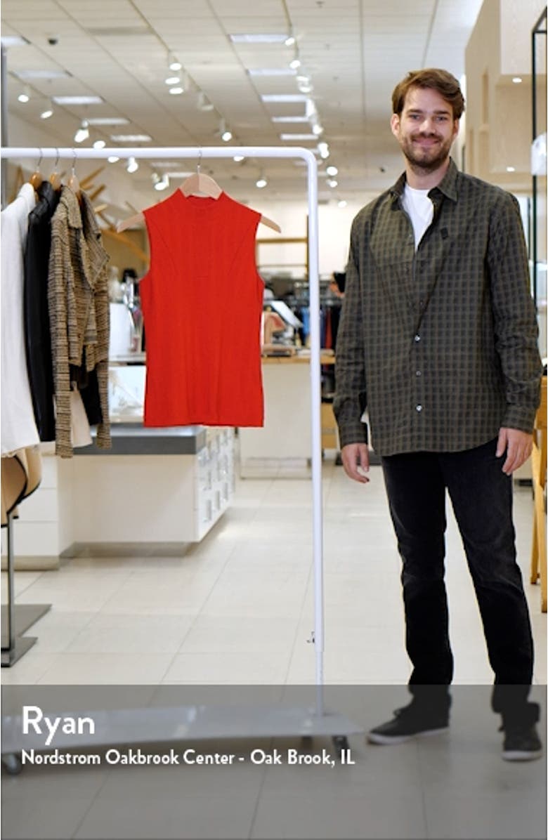 Sleeveless Rib Mock Neck Sweater, sales video thumbnail