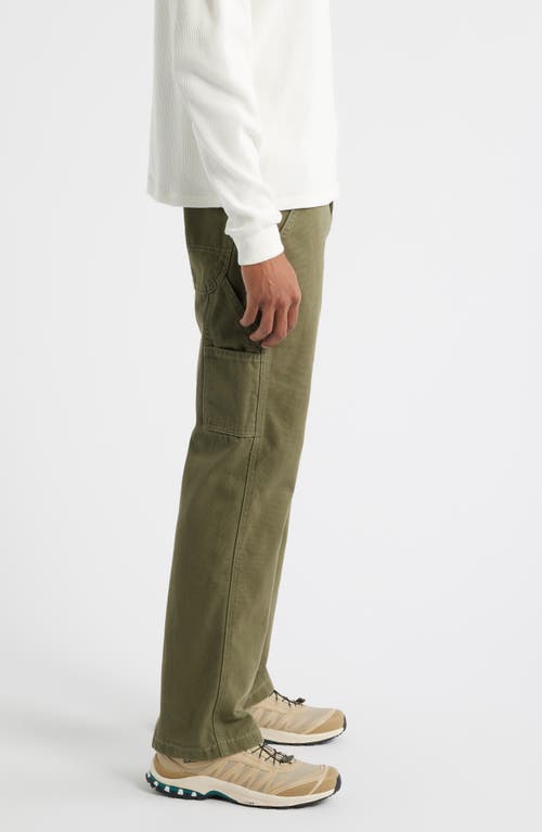 Dickies Straight Leg Green Cotton Canvas Carpenter Pants In Green