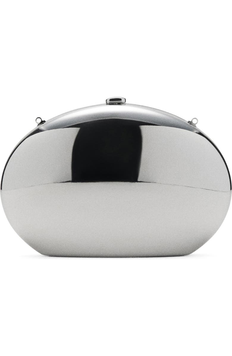 MANGO Oval Frame Clutch, Main, color, Silver