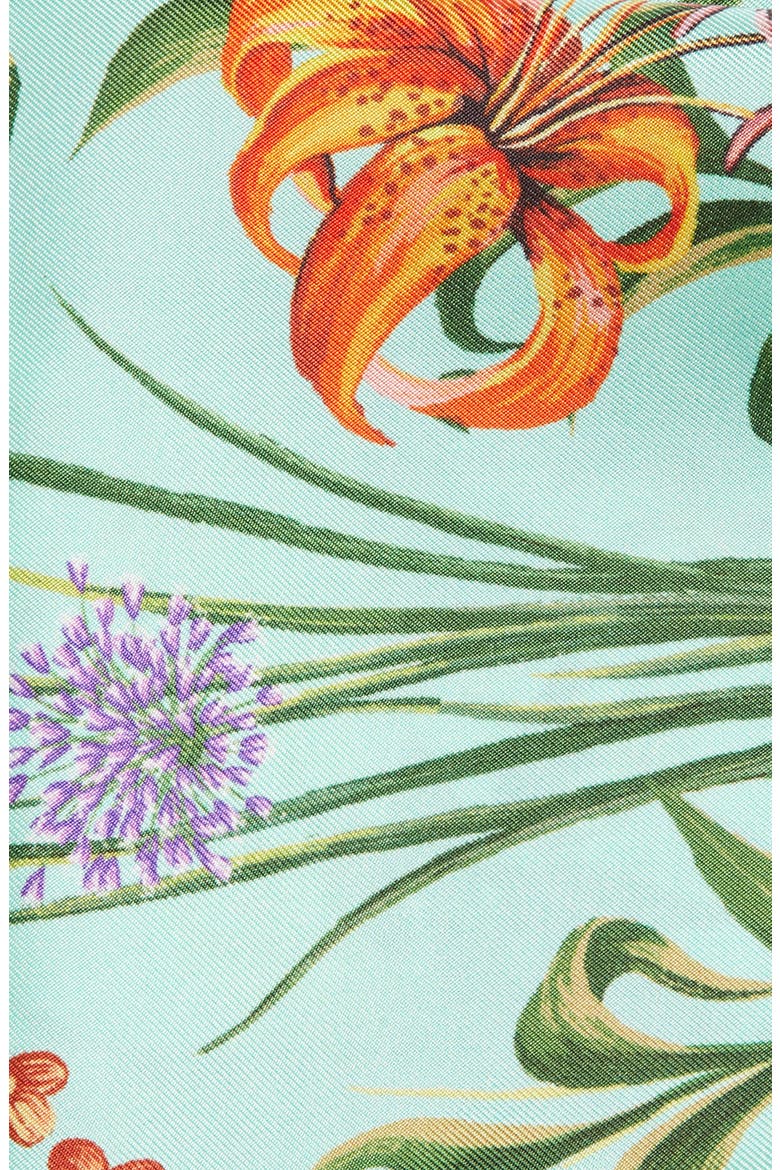Teal & Olive Floral Silk Pocket Square, Alternate, color, TEAL