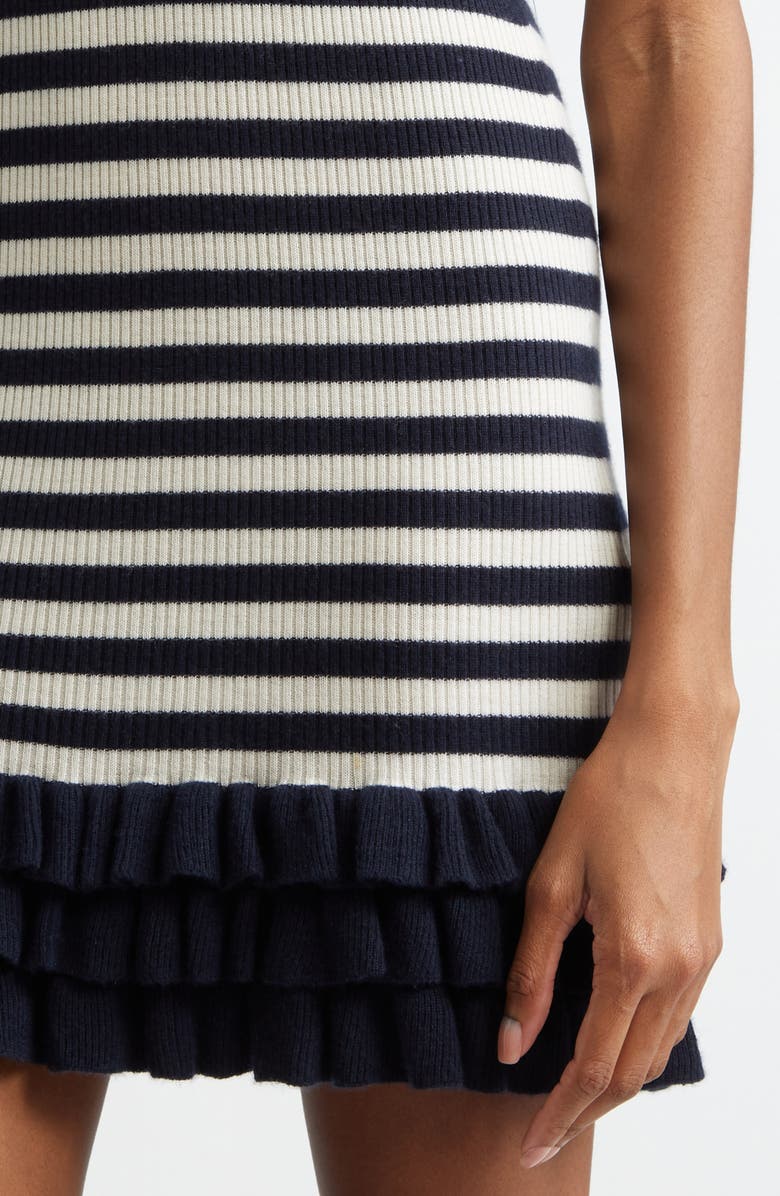Brandon Maxwell Sutter Stripe Rib Tank Dress, Alternate, color, Navy And White Stripe
