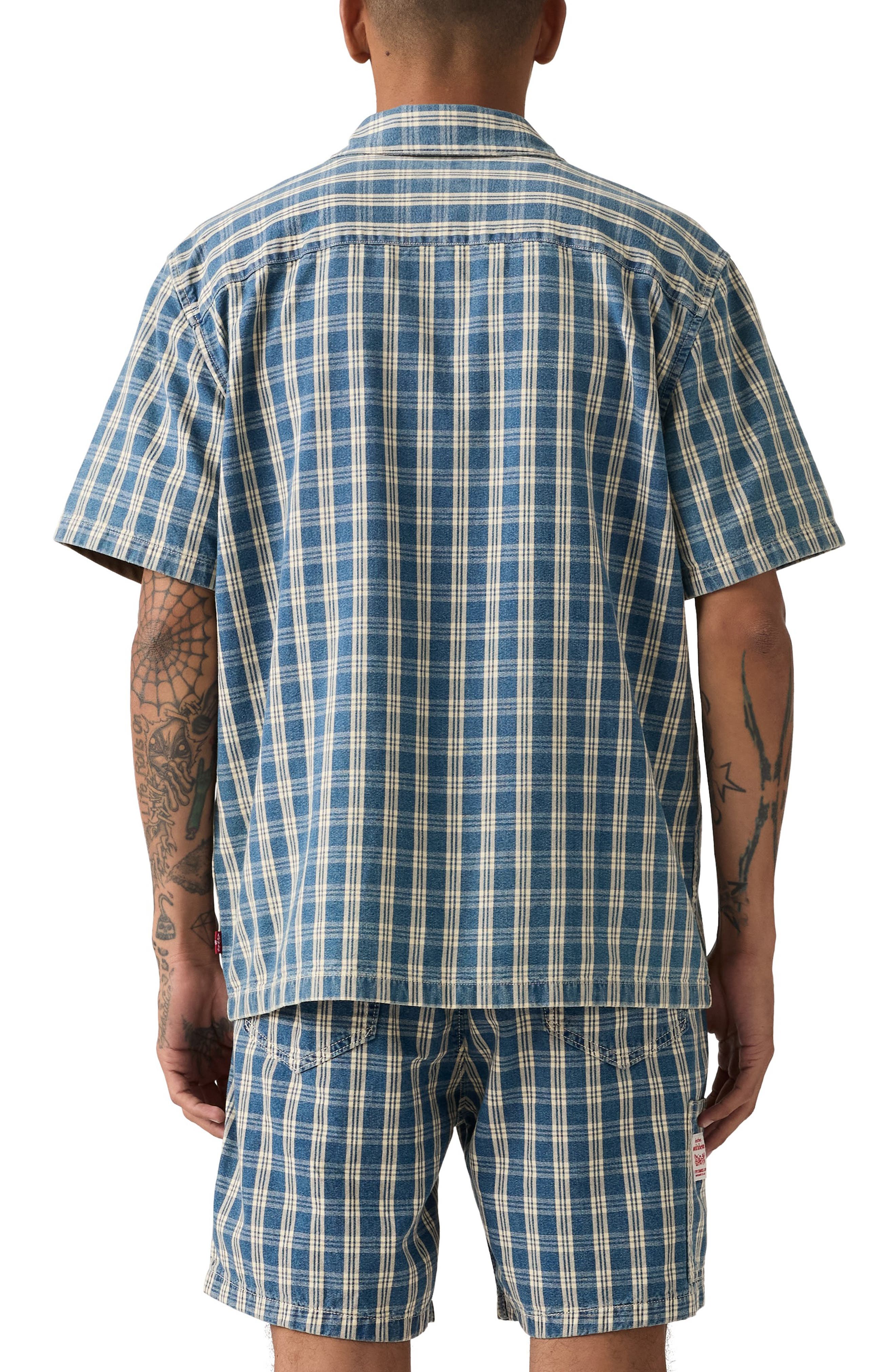 Worker Oversize Check Short Sleeve Button-Up Shirt - image 2