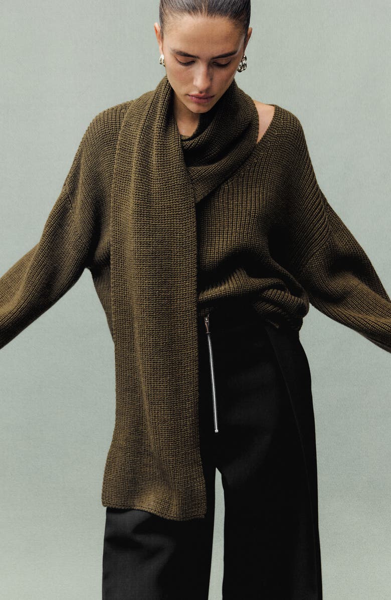 MANGO Pleated Zip Pants, Alternate, color, Black