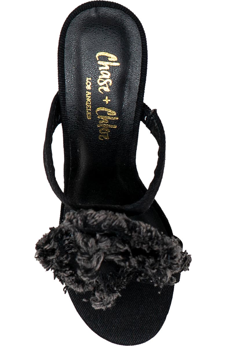 CHASE AND CHLOE Yureli Fray Rosette Slide Sandal, Alternate, color,