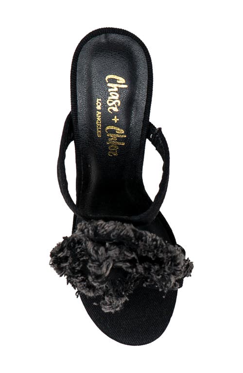 CHASE & CHLOE CHASE AND CHLOE YURELI FRAY ROSETTE SLIDE SANDAL 