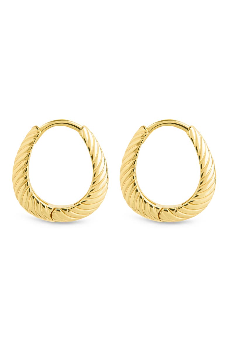 Fairley Oval Textured Huggie Hoop Earrings, Alternate, color, GOLD