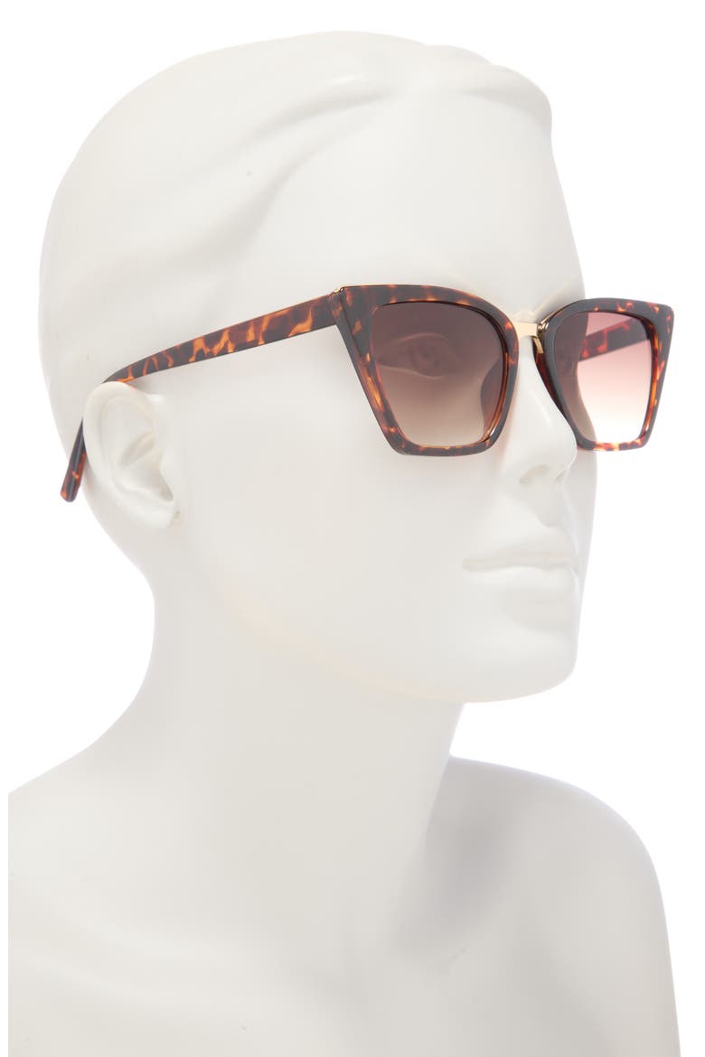 50mm Cat Eye Sunglasses, Alternate, color, TORTOISE