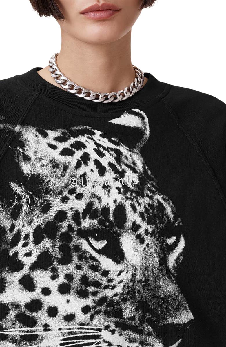 AllSaints Kiara Cygnet Cutout Graphic Sweatshirt, Alternate, color,