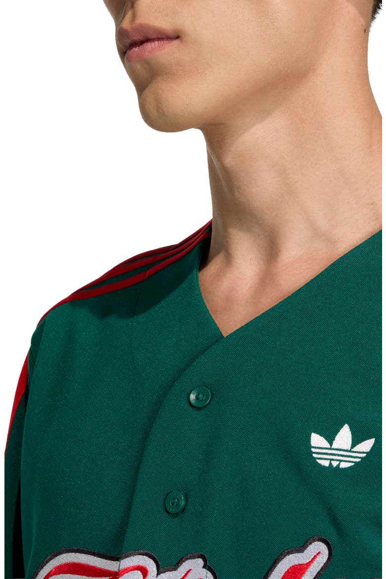 Summer League Varsity Baseball Jersey, Alternate, color, GREEN/ BETTER SCARLET/