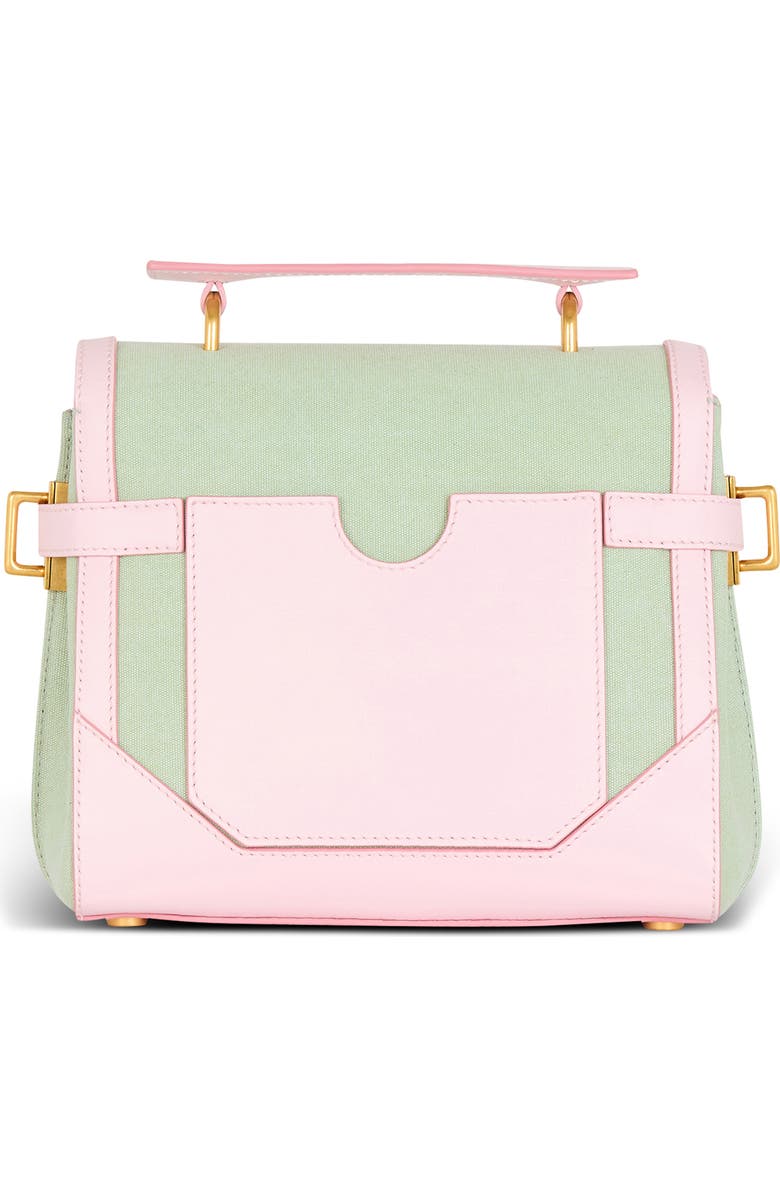 Balmain B-Buzz 23 Canvas & Leather Top Handle Bag, Alternate, color,