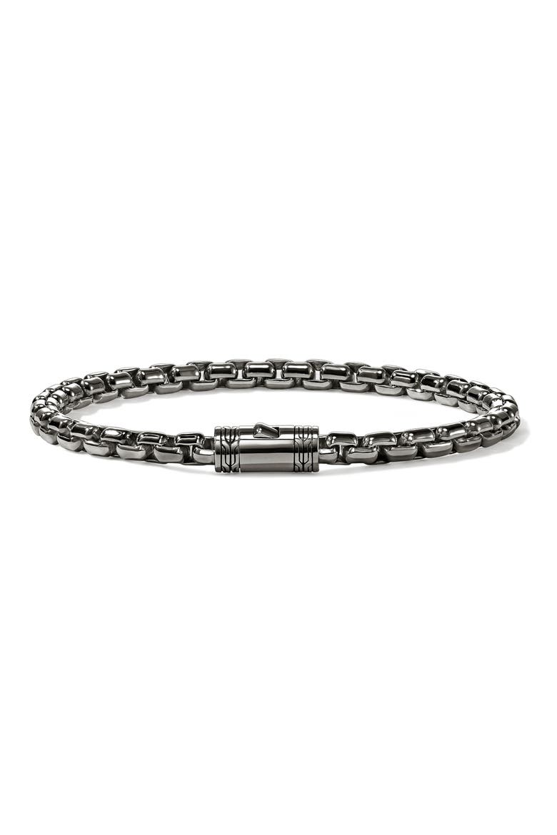 Box Chain Bracelet, 4.8mm, Alternate, color, DARK SILVER