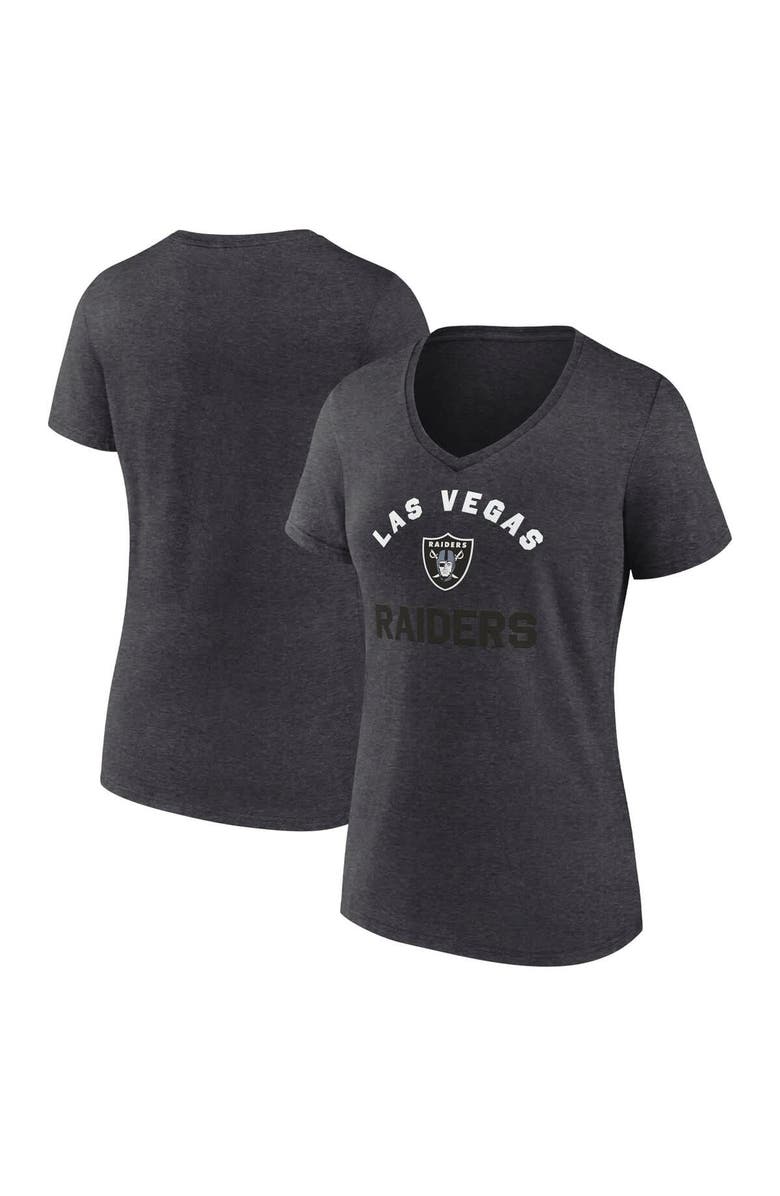 Logo Athletic Women
s Logo Athletic Heather Charcoal Las Vegas Raiders Unrivaled V-Neck T-Shirt, Main, color, Heather Charcoal