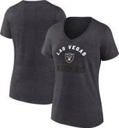 Logo Athletic Women's Logo Athletic Heather Charcoal Las Vegas Raiders Unrivaled V-Neck T-Shirt