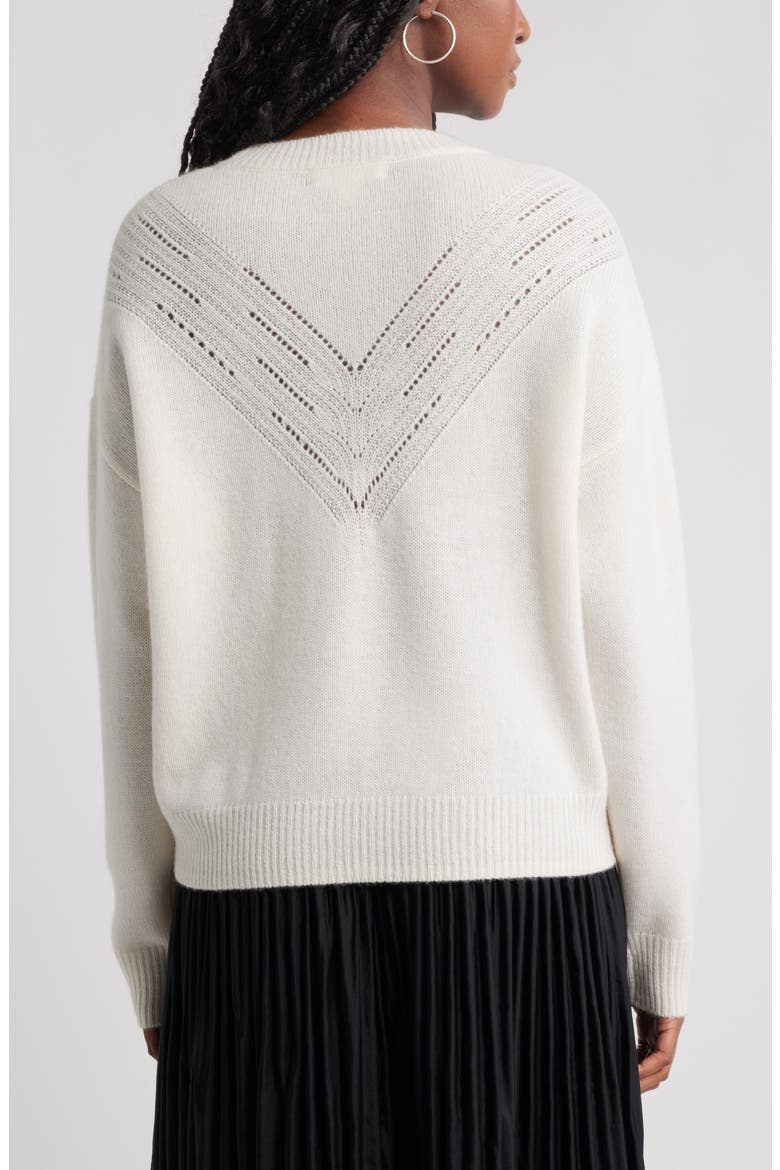 Pointelle Wool & Cashmere Sweater, Alternate, color, IVORY DOVE