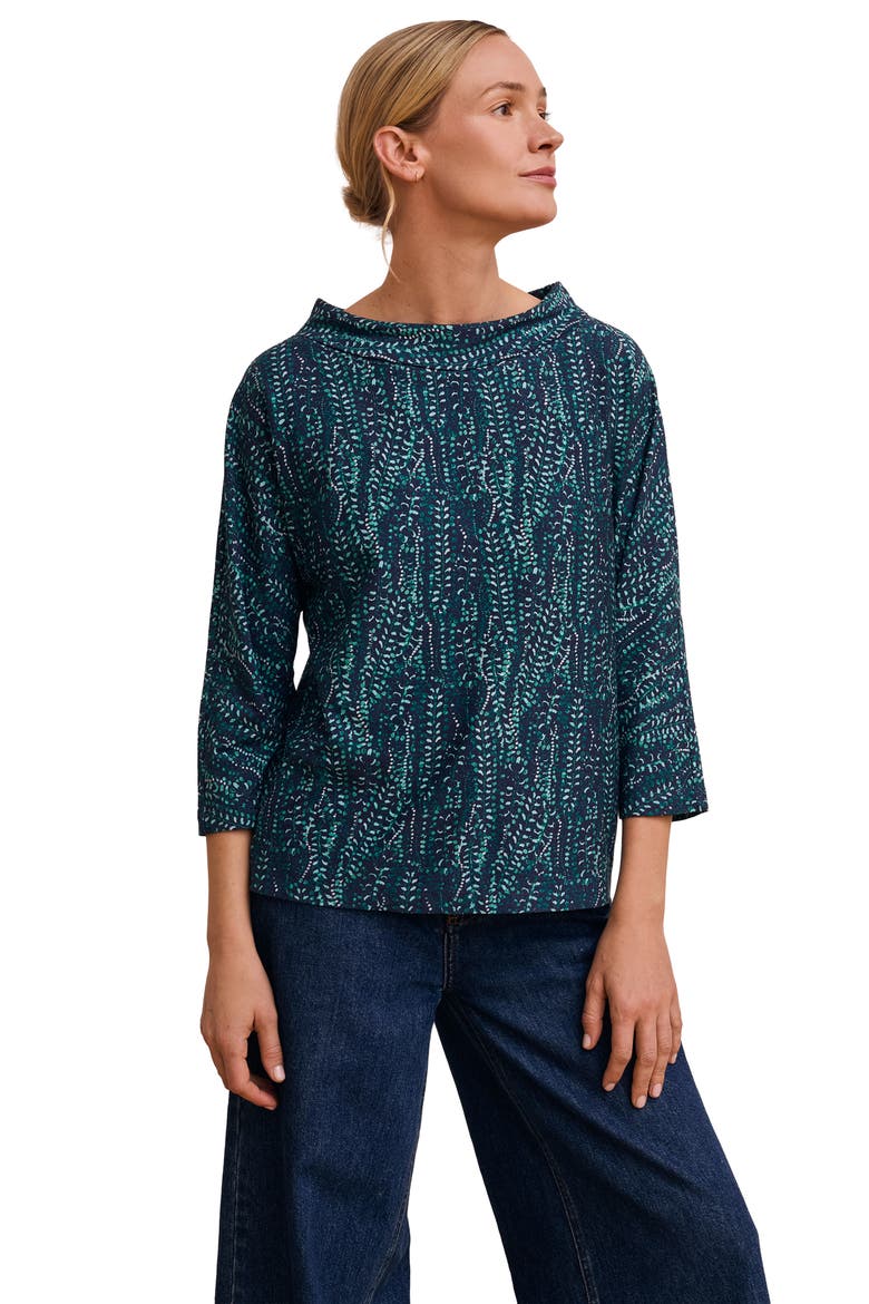 Cotton Blend Collared T-Shirt, Main, color, Trailing Vines