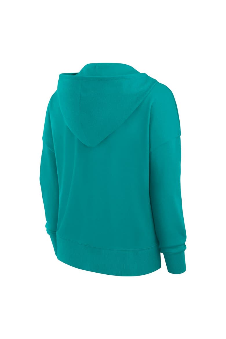 Women's Fanatics Aqua Miami Dolphins Blitz Left Lace-Up Pullover Hoodie, Alternate, color, Aqua