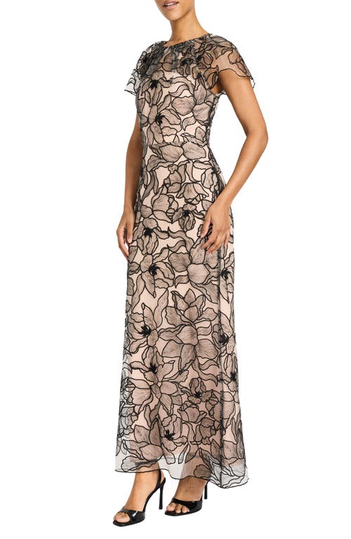 Maggy London Illusion Mesh Gown In Multi