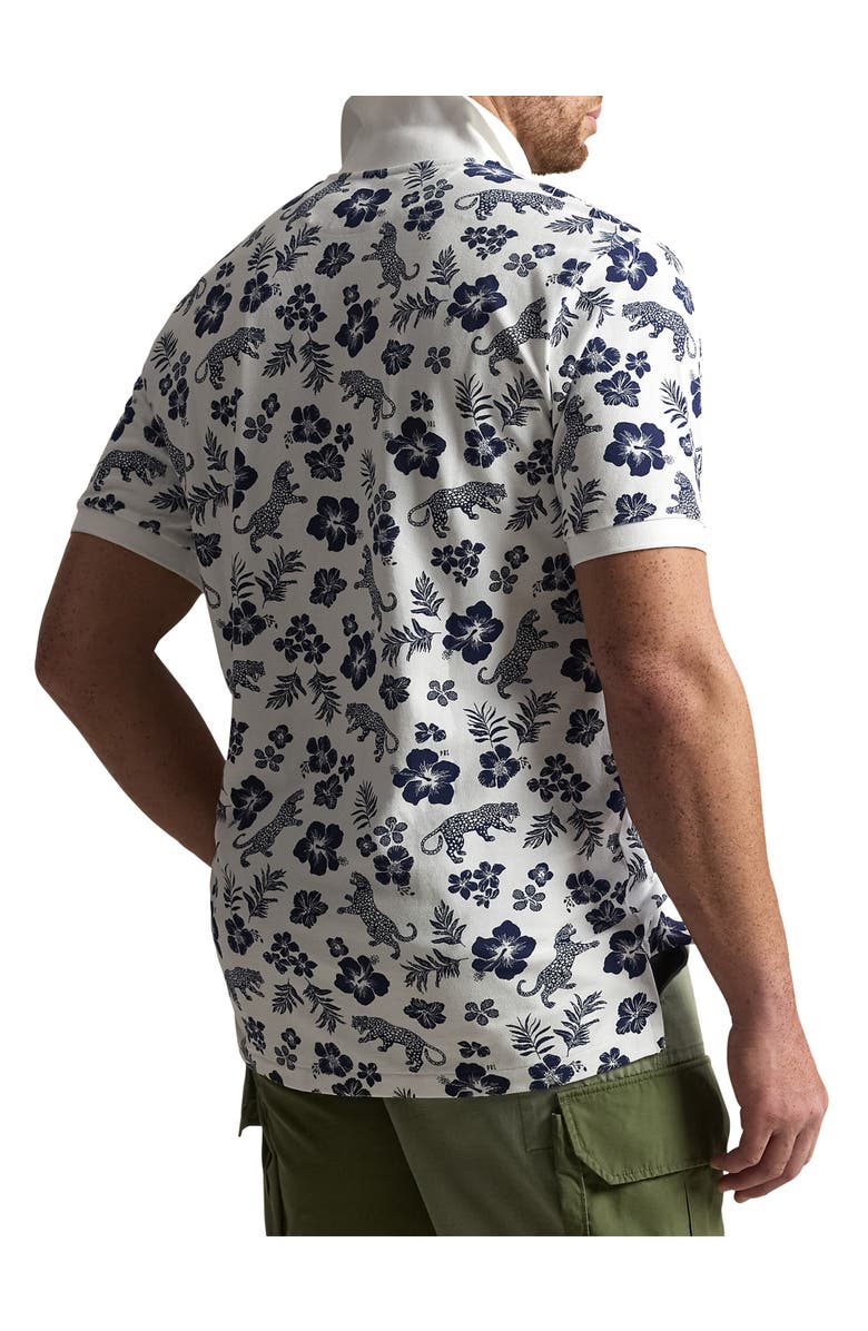 Polo Ralph Lauren Big & Tall Tropical Floral Mesh Polo Shirt, Alternate, color, White