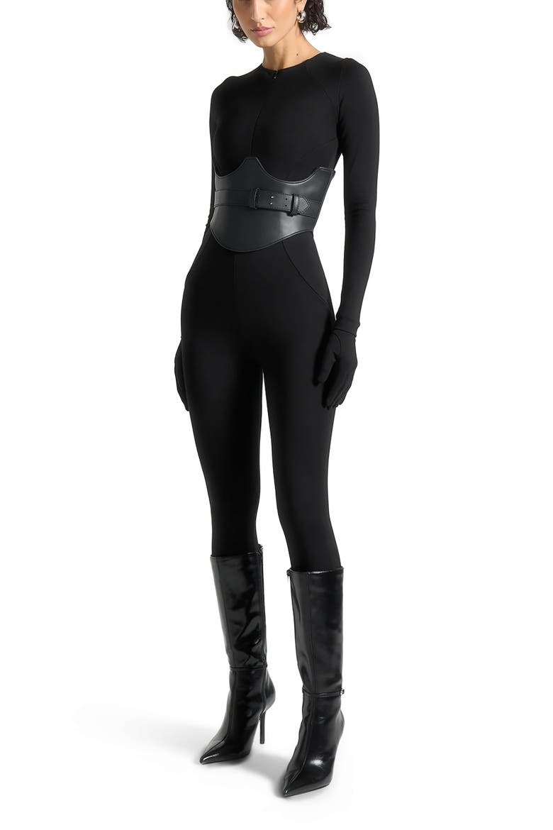 Leather Corset Belt, Alternate, color, Black