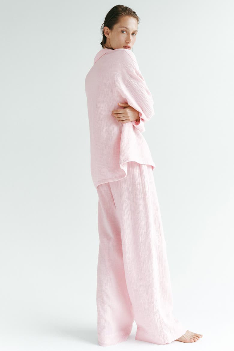 Cotton Muslin Pajamas, Alternate, color, Light pink