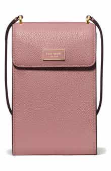 serena pebble leather north/south phone crossbody bag