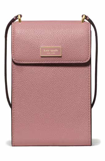 serena pebble leather north/south phone crossbody bag