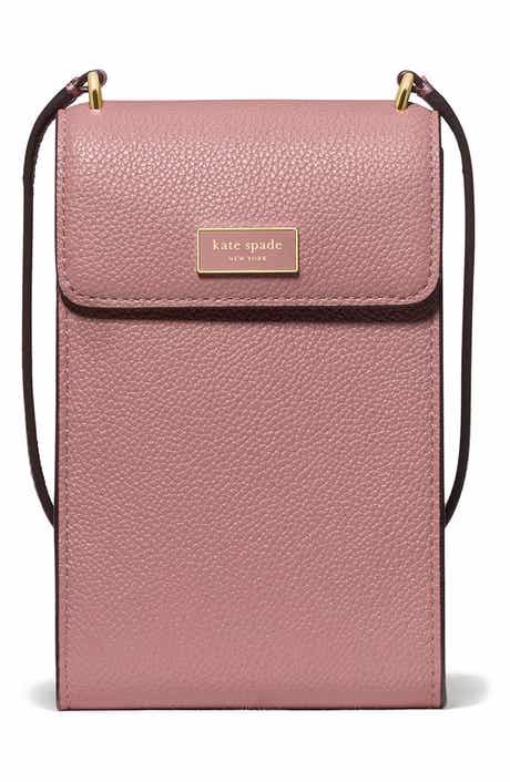 serena pebble leather north/south phone crossbody bag