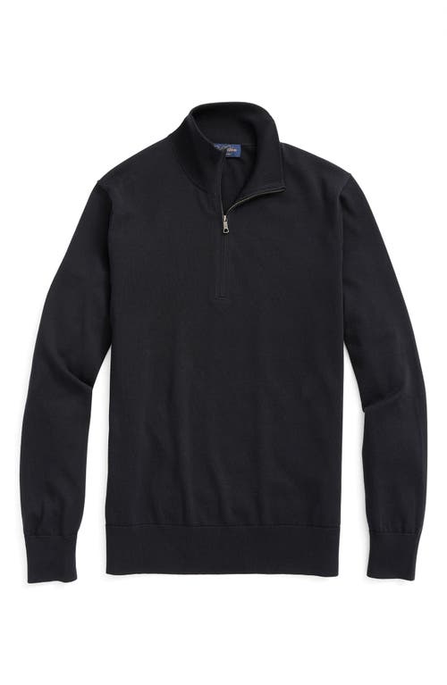 Brooks Brothers Half Zip Golf Pullover In Black