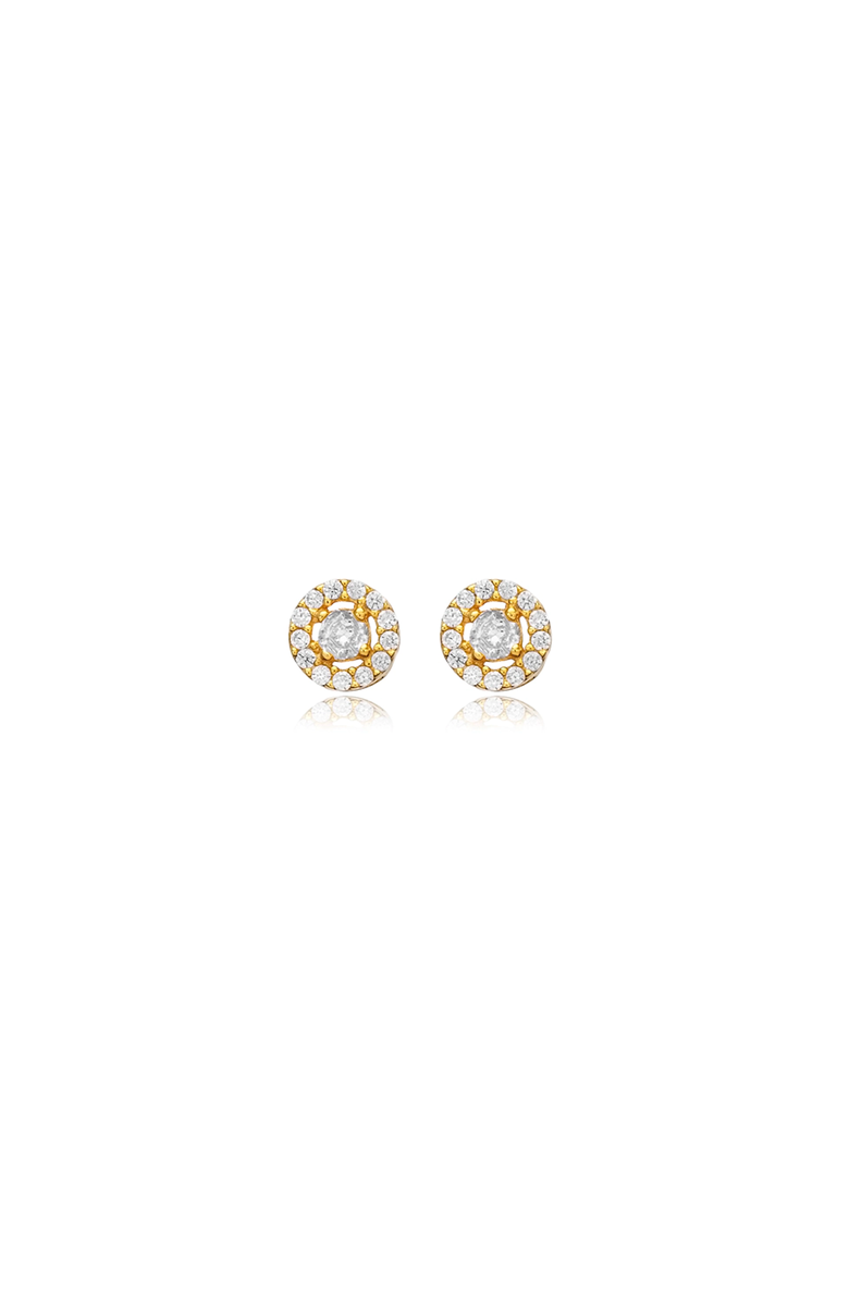 Mazin Jewels Halo Studs, Main, color, Yellow Gold