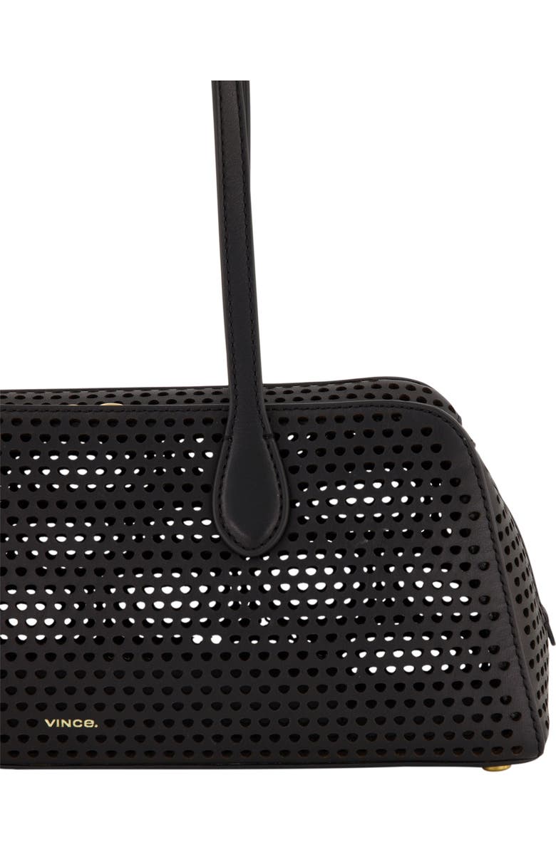 Vince Athene Perforated Leather East/West Shoulder Bag, Alternate, color, Black