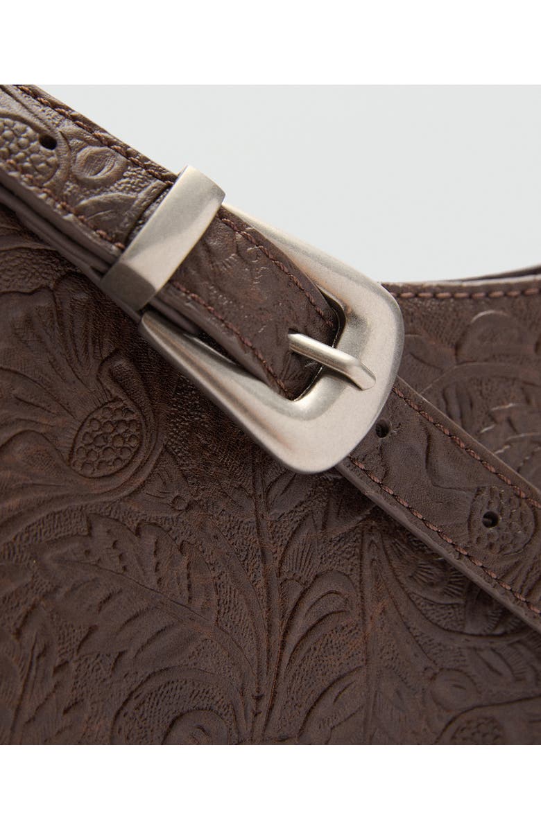 MANGO Embossed Faux Leather Shoulder Bag, Alternate, color,