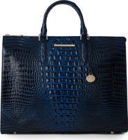 Brahmin Business Croc Embossed Leather Tote