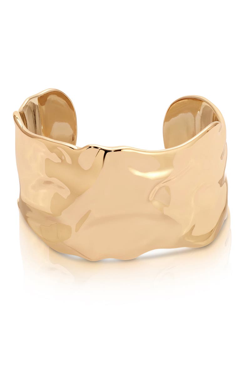Thick Sculpted Cuff Bracelet, Main, color, GOLD