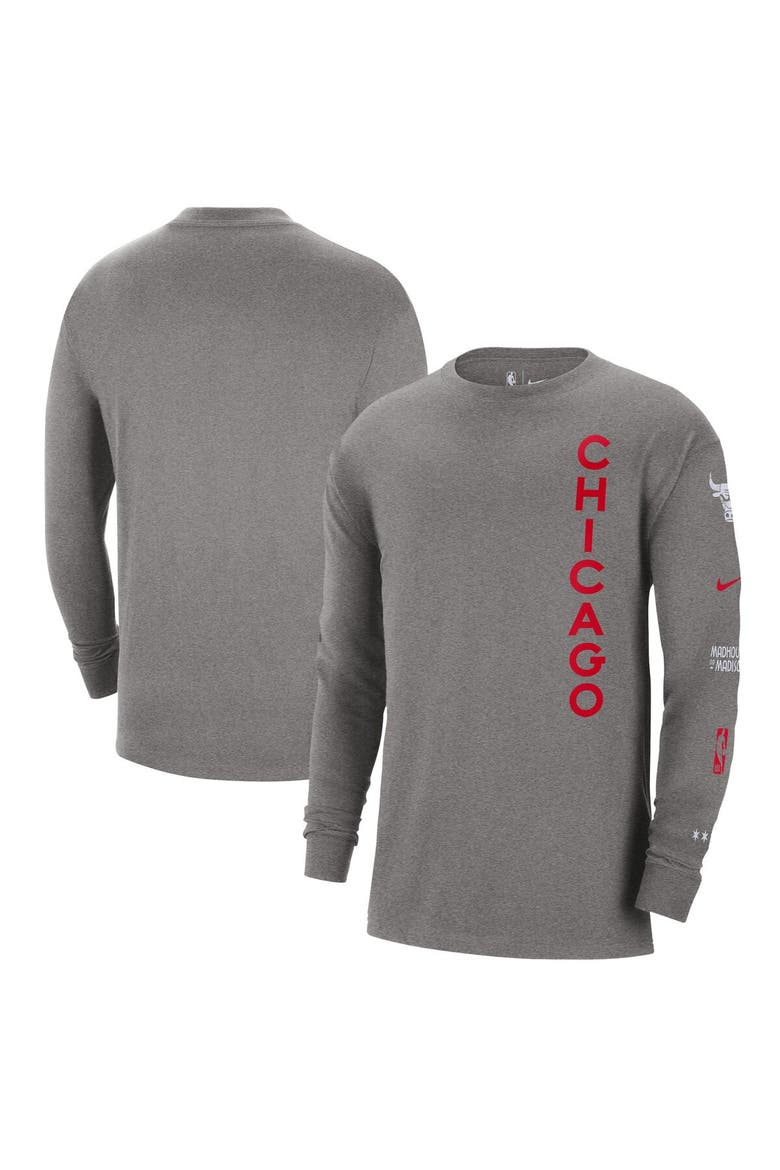 Men's Nike Charcoal Chicago Bulls 2023/24 City Edition Max90 Expressive Long Sleeve T-Shirt, Main, color, Charcoal
