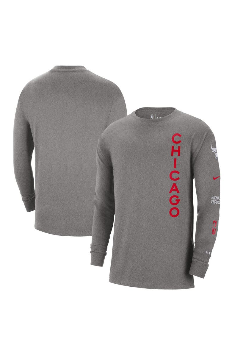 Nike Men's Nike Charcoal Chicago Bulls 2023/24 City Edition Max90 Expressive Long Sleeve T-Shirt, Main, color, 